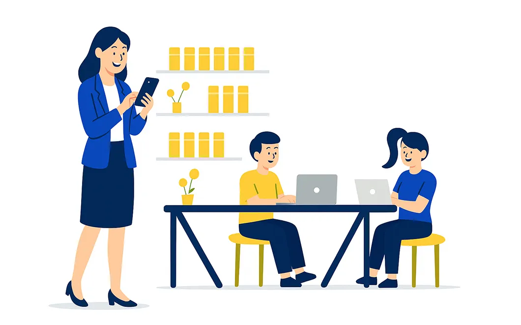 会社でアプリを使用している