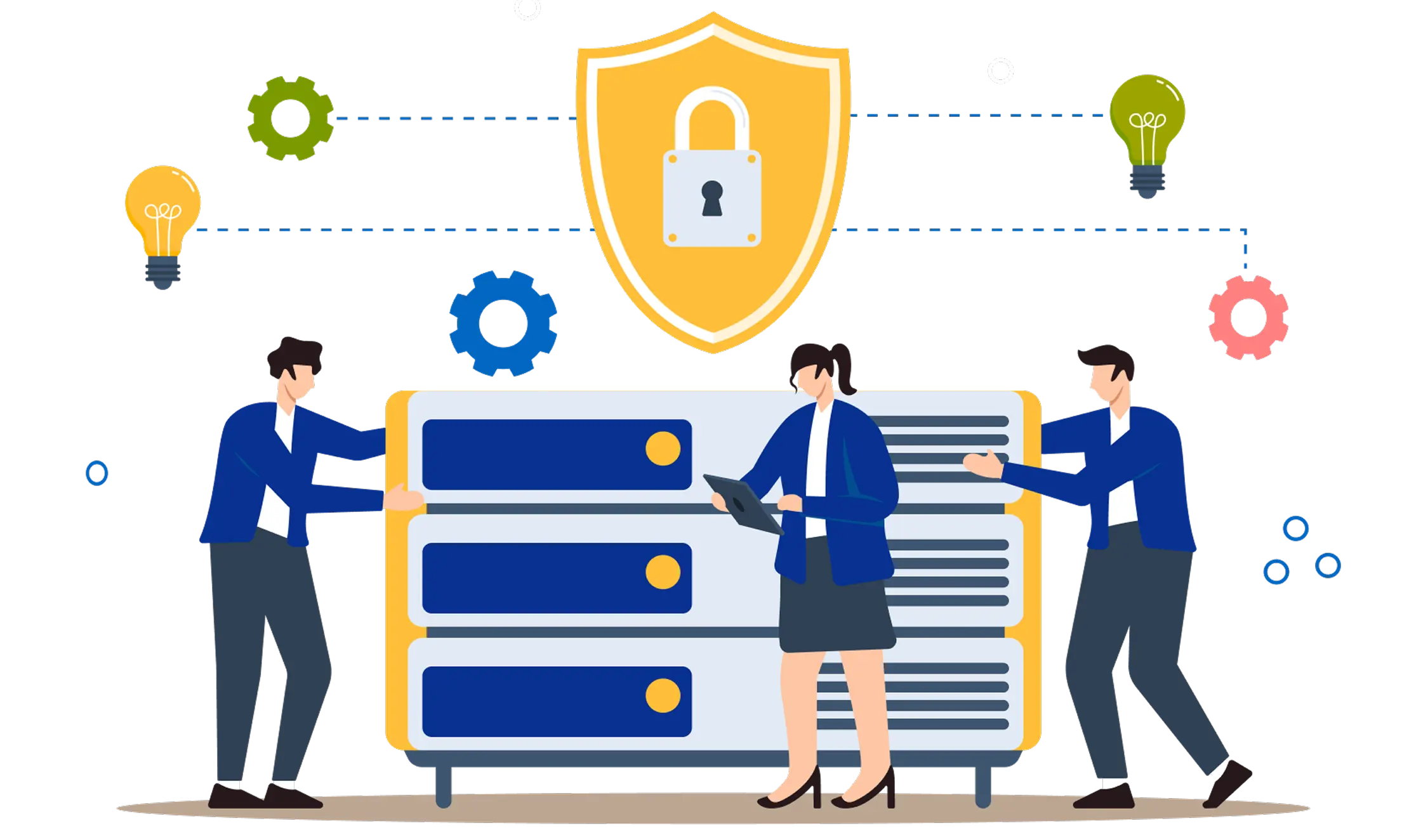 セキュリティ管理をする社員のイラスト
