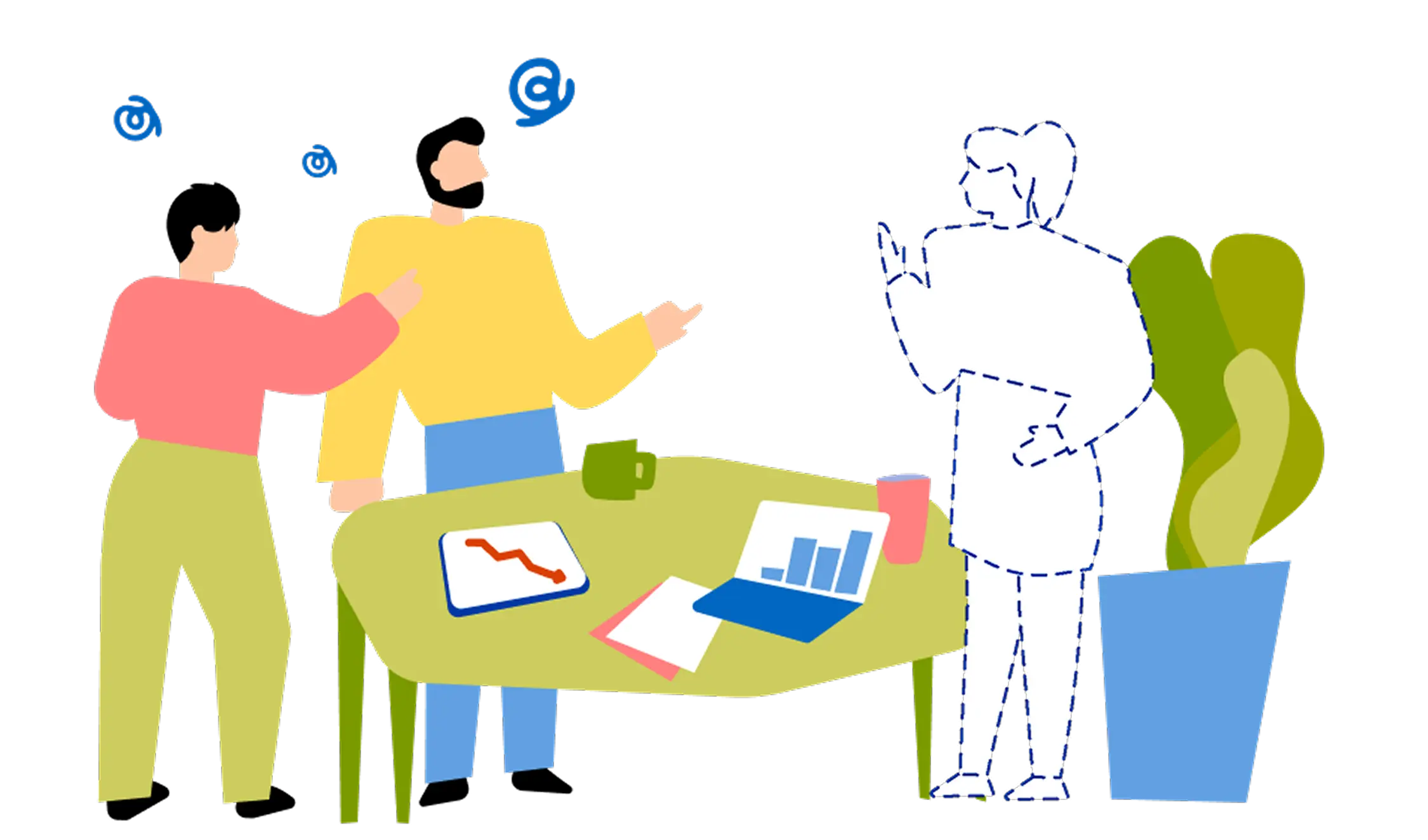 人手不足に悩む会社のイラスト